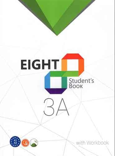 eight ,students book + workbook: 3A