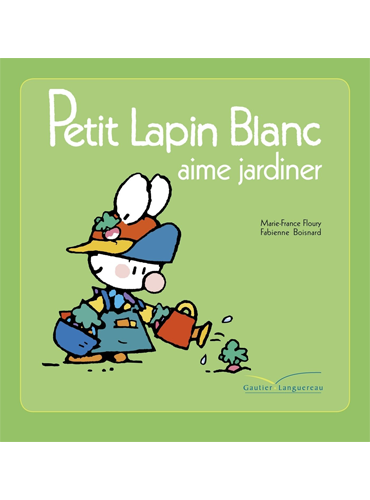 Petit lapin blanc aime jardiner