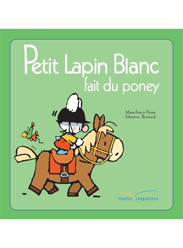 Petit Lapin Blanc fait du poney