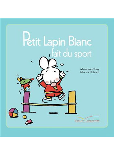 Petit lapin blanc fait du sport