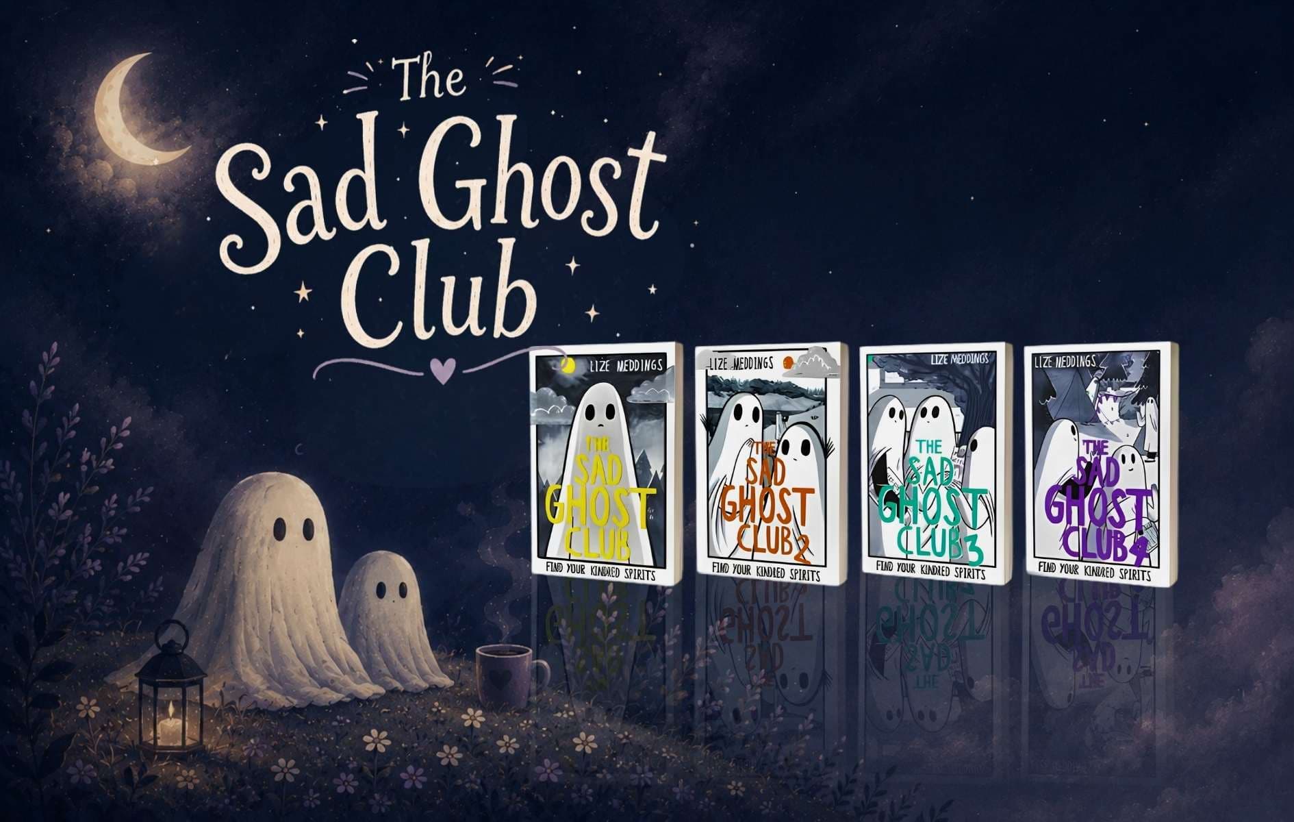 معرفی مجموعه The Sad Ghost Club / دِ سَد گوست کلاب اثر Lize Meddings / لایز مِدینگز، داستان جلدها و ترتیب خواندن