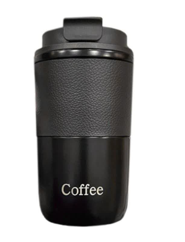 رنگ مشکیcoffeeماگ استیل طرح چرم