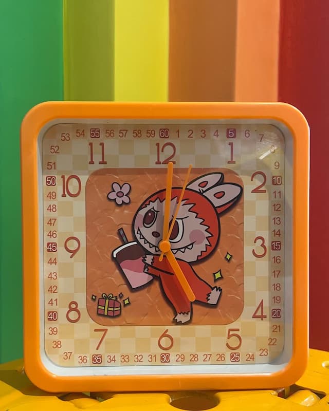 ساعت دیواری و رومیزی لبوبو رنگ نارنجی