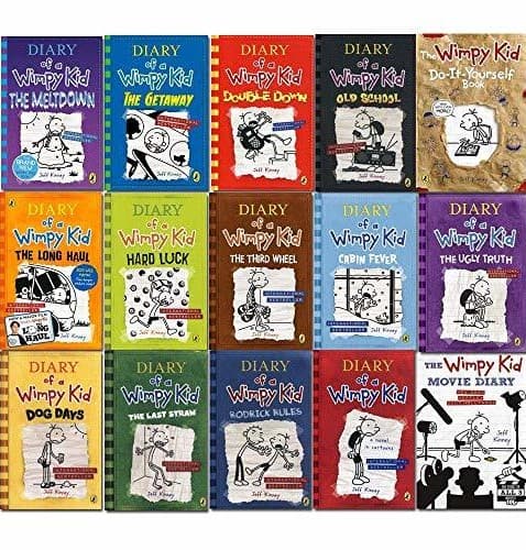 A Library of Diary of a Wimpy Kid 1-15 Books Complete Collection